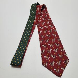 Tommy Hilfiger Red Donkey Themed Geometric Men's Silk Neck Tie 56x4"